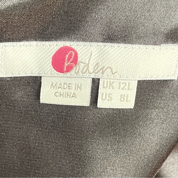 Boden Women’s Black Silk Blend Velvet Aubrey Dress w/ 3/4 Bell Sleeves, Size 8L - Picture 9 of 10